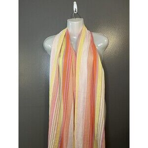 Vivante by VSA Scarf Womens One Size Multicolor Striped Organic Cotton Wrap